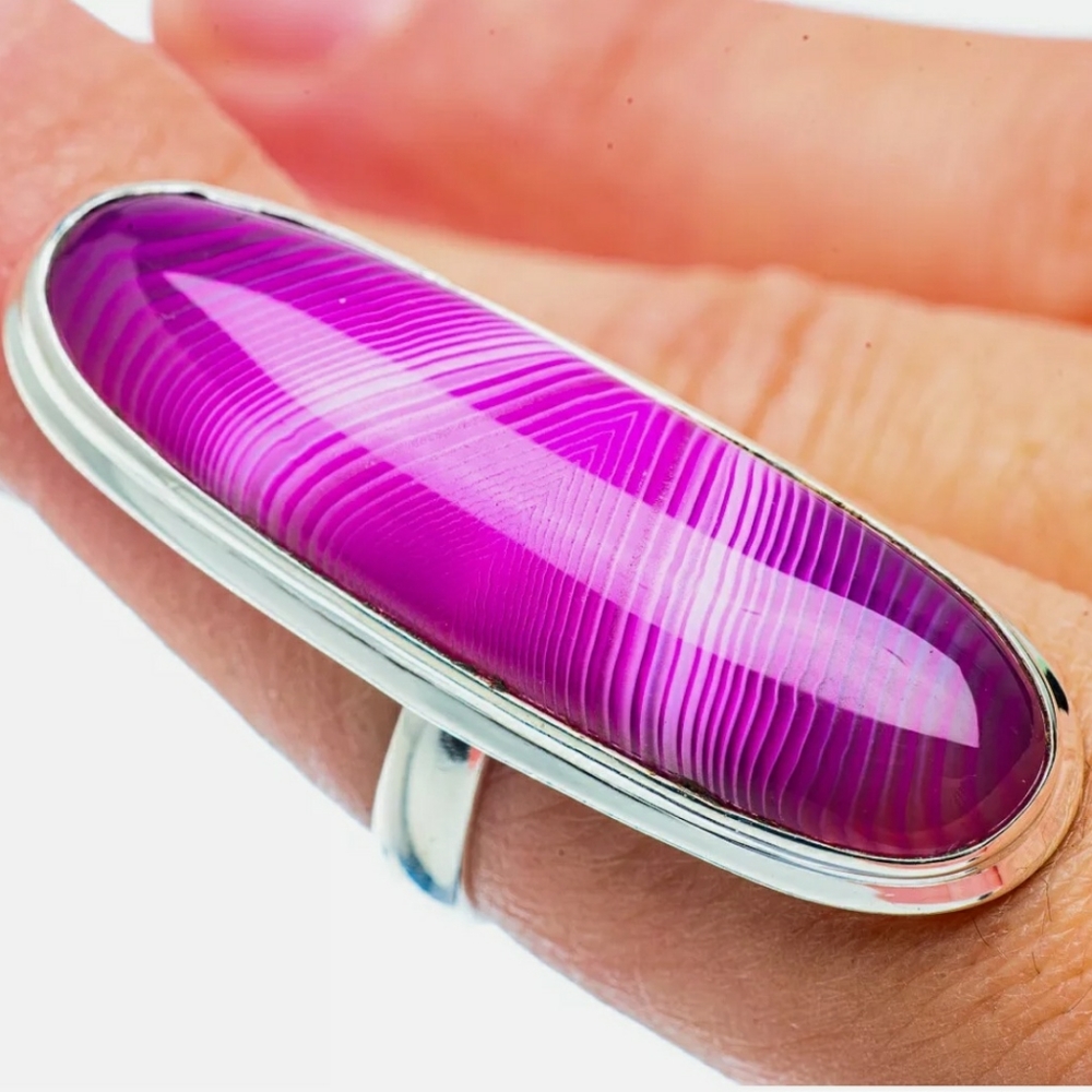 Sterling Silver Botswana Agate Ring - image 2